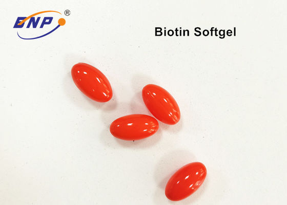 Витамин h биотина гелей 400mg дополнения OEM ODM оранжевый мягкий