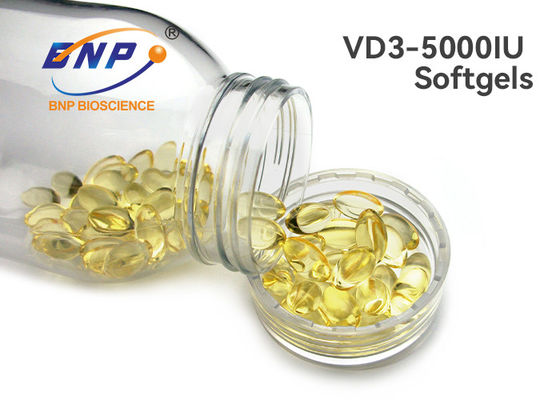 витамин D3 5000 IU Softgels дополнения OEM 250mg прозрачный